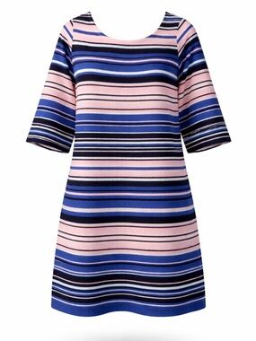 Lilly Pulitzer Bay Dress in Multi Catch the Wave Engineered Stripe Size Medium